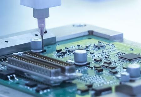 Dymax light-cure solutions for industrial and infrastructure electronics applications.